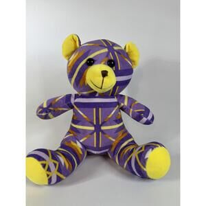 AG) St Labre Indian School Plush Teddy Bear Purple And Yellow Animal Toy 11”